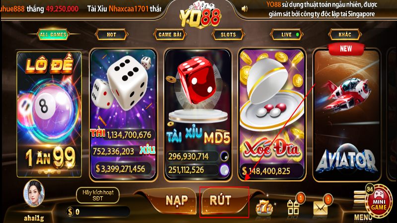 rut tien yo88 2 Cách thức rút tiền dễ hiểu